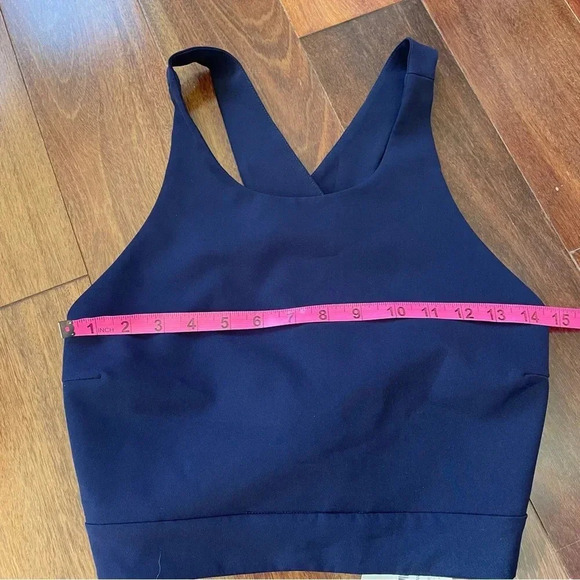 NWT Uma Top Corto Compton Cross Back Bow Tie Navy Blue Classic Womens Small 3 - Picture 7 of 8